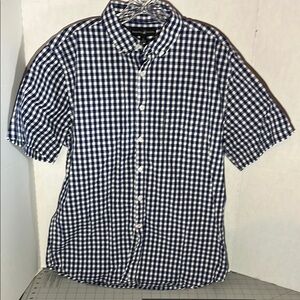 Beverly Hills Polo Club Blue and White Casual Button Down Shirt
